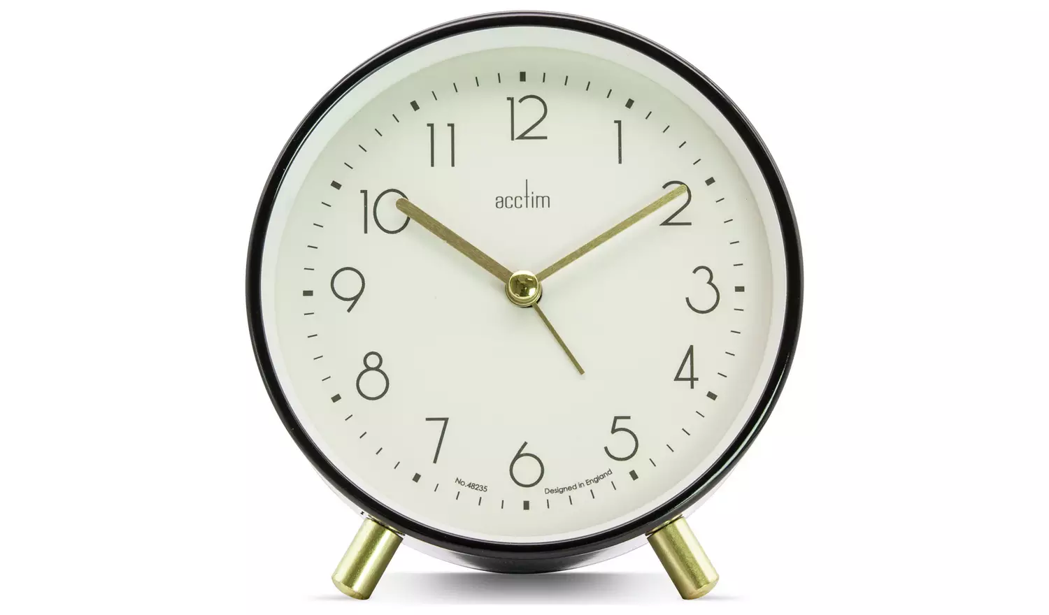 Acctim Fossen Metal Alarm Clock - Black