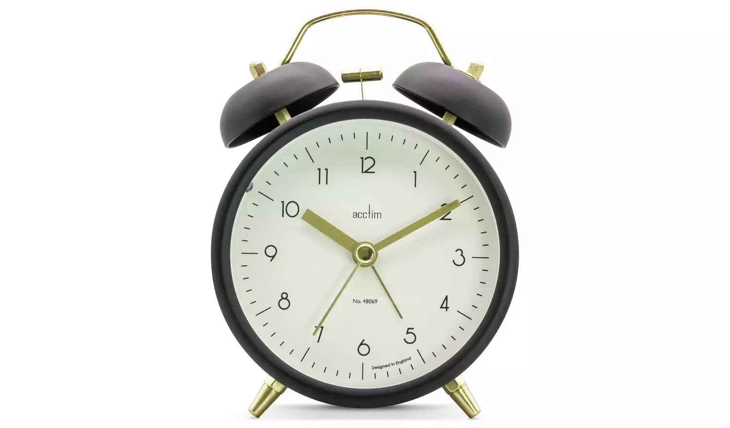 Acctim Aksel Double Bell Alarm Clock Black