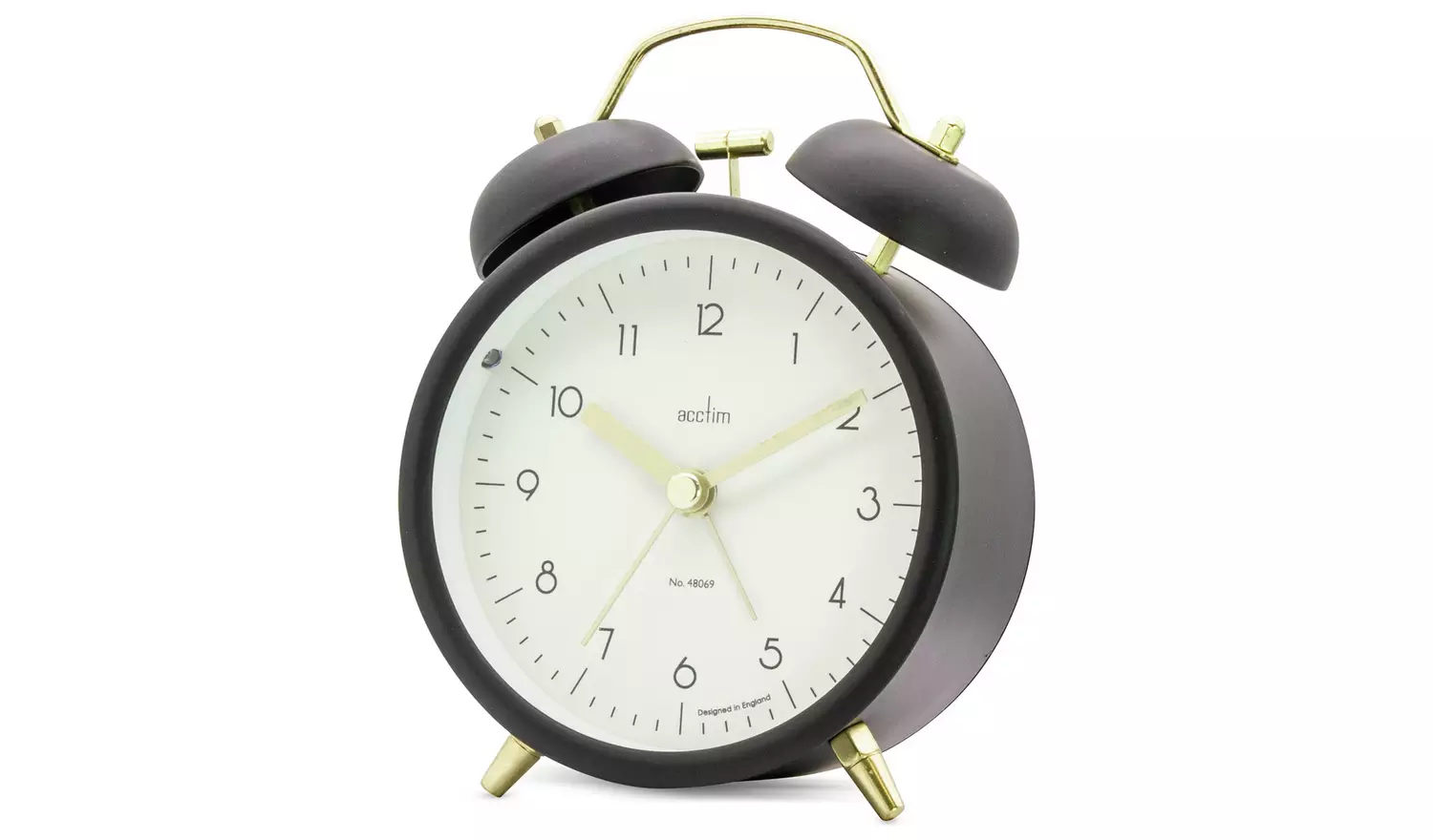 Acctim Aksel Double Bell Alarm Clock Black