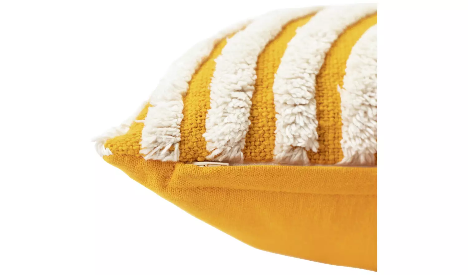 Habitat Geo Tufted Cushion - Yellow & White - 60x30cm