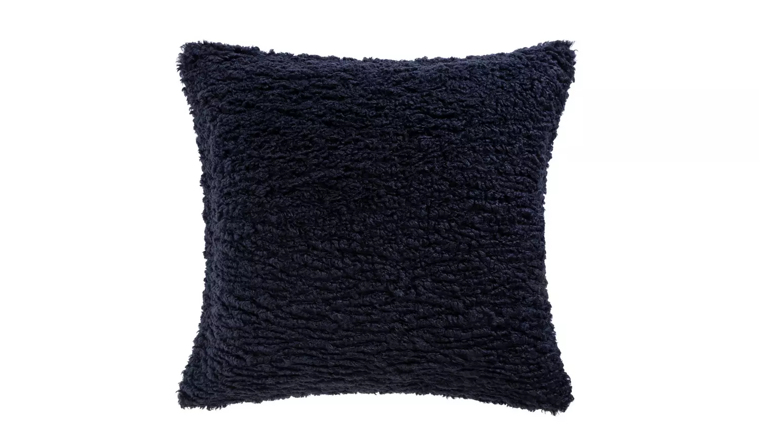 Habitat Plain Faux Shearling Cushion - Navy - 50x50cm