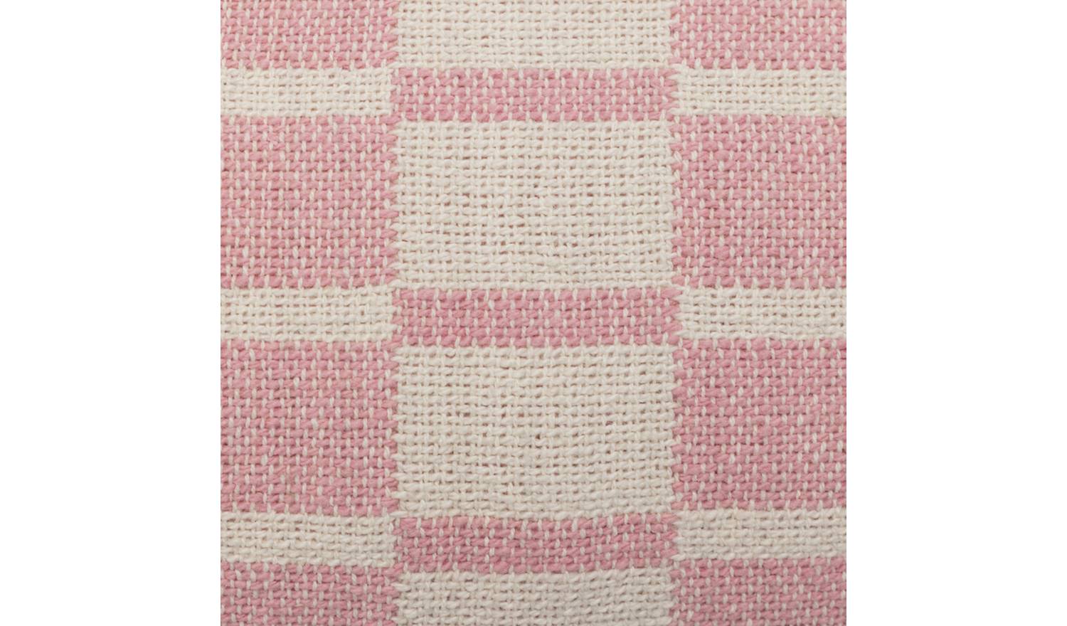 Habitat Checker Board Cushion - White & Pink - 43x43cm