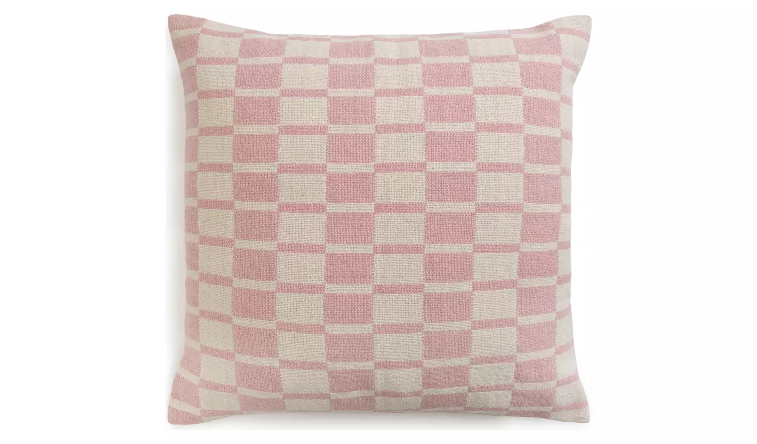 Habitat Checker Board Cushion - White & Pink - 43x43cm