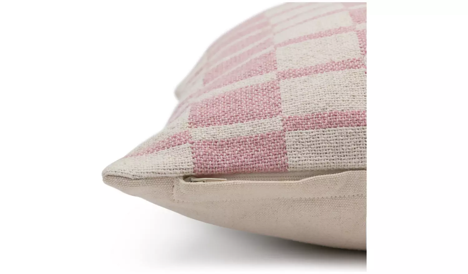 Habitat Checker Board Cushion - White & Pink - 43x43cm
