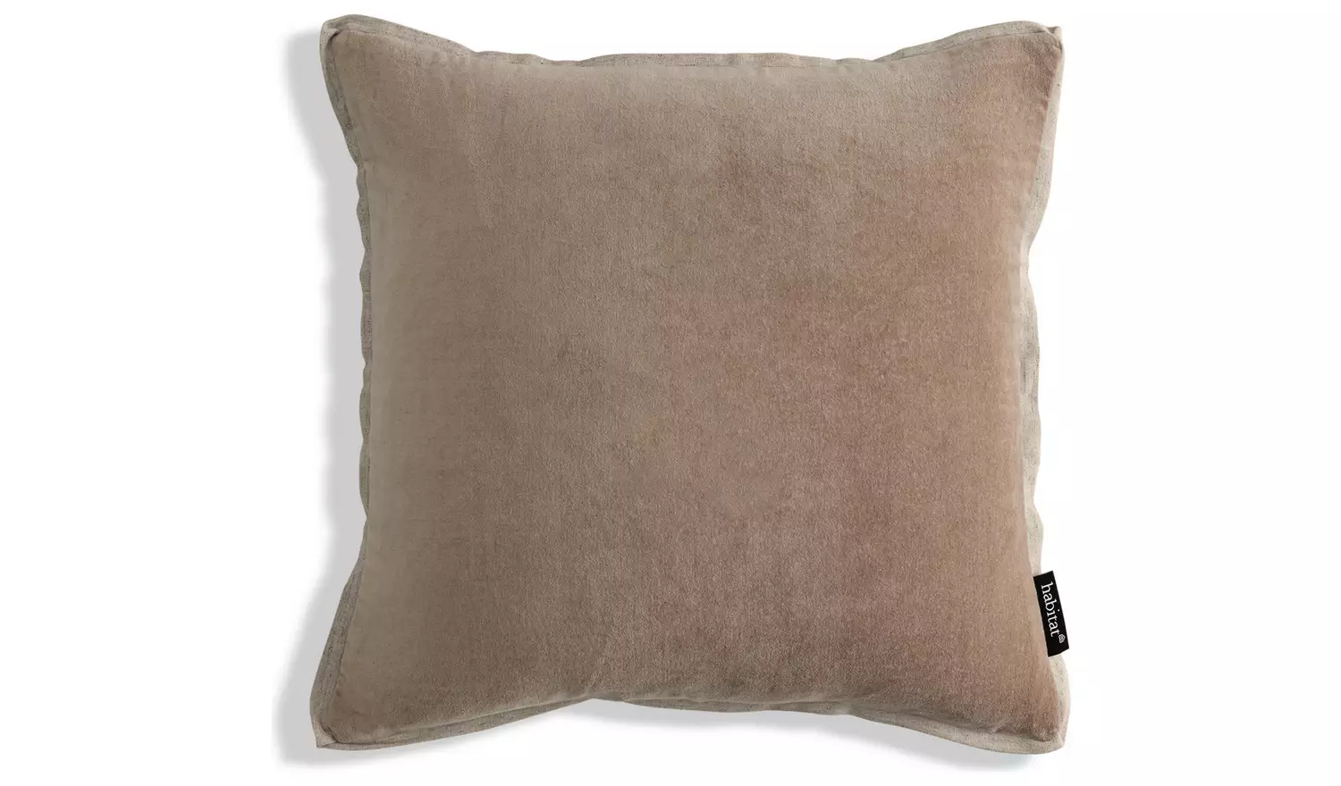 Habitat Cotton Velvet Cushion - Taupe - 43x43cm