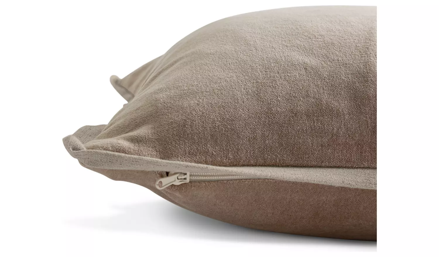 Habitat Cotton Velvet Cushion - Taupe - 43x43cm
