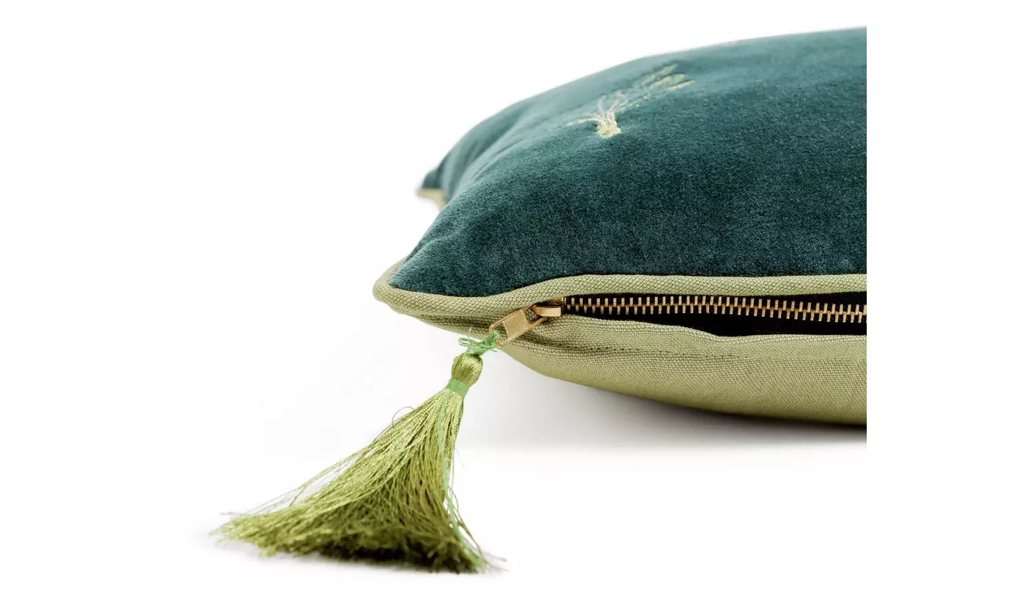 Habitat Embroidered Palm Cushion - Green -43X43cm