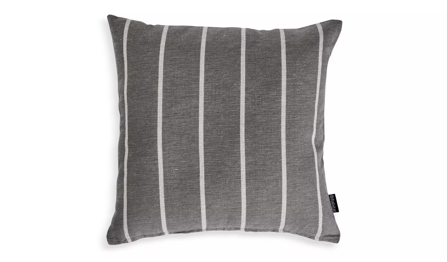 Habitat Yarn Dye Stripe Cushion - Charcoal - 43x43cm