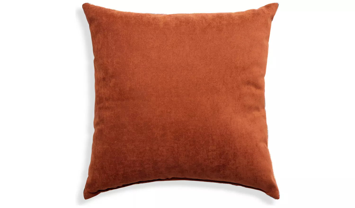 Habitat Velvet Jacquard Cushion - Rust - 43x43cm
