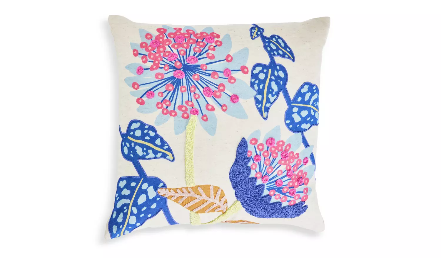 Habitat Scandi Floral Cushion - Cream - 43x43cm