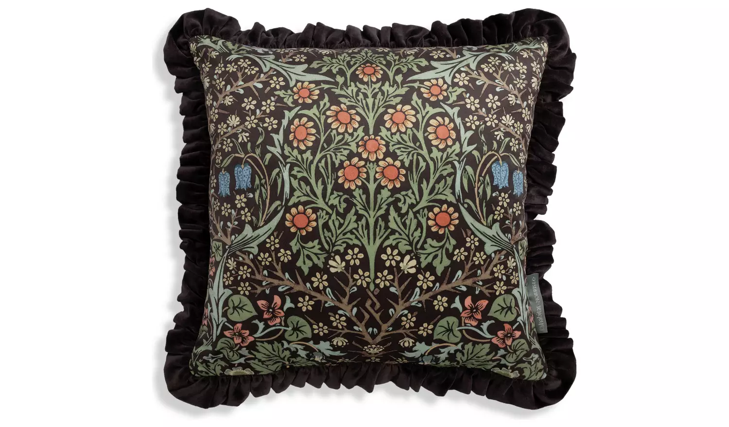 Habitat x Morris & Co. Blackthorn Velvet Cushion - Green