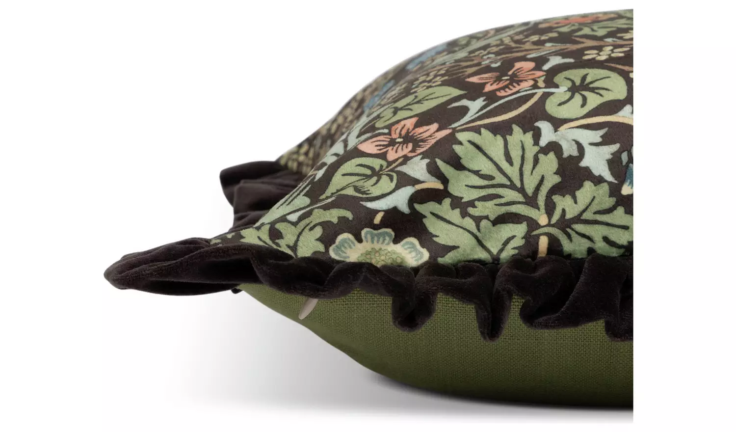 Habitat x Morris & Co. Blackthorn Velvet Cushion - Green