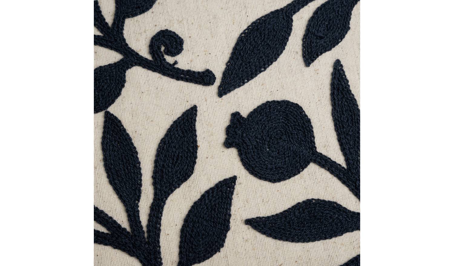 Habitat x Morris & Co. Rosehip Crewel Cushion -Blue -43x43cm