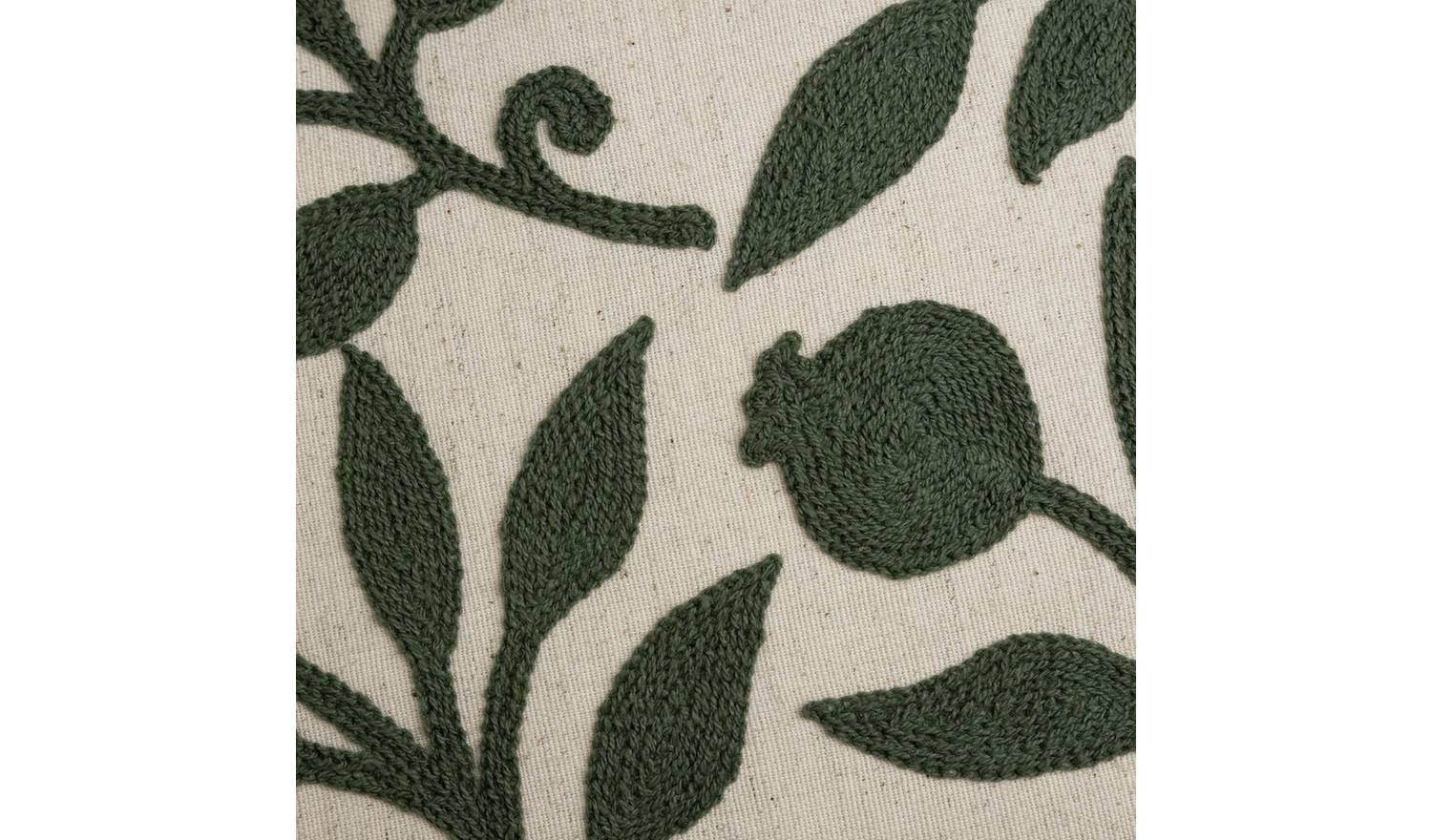 Habitat x Morris & Co. Rosehip Crewel Cushion - Green