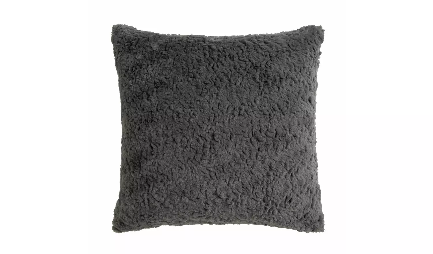 Habitat Faux Fur Textured Cushion - Charcoal - 43x43cm