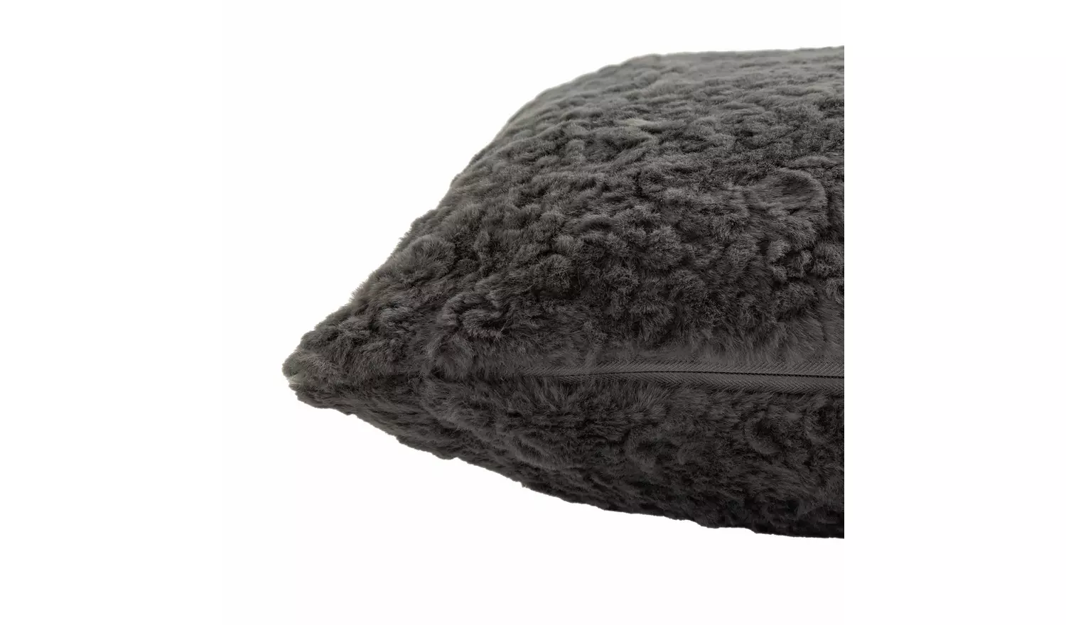 Habitat Faux Fur Textured Cushion - Charcoal - 43x43cm
