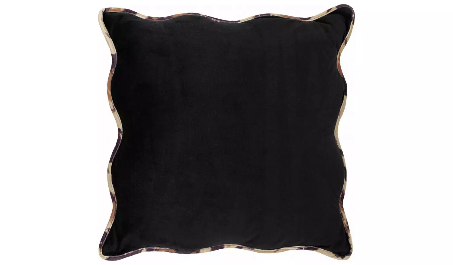 furn Wiggle Leopard Piped Cushion - Black - 45x45cm