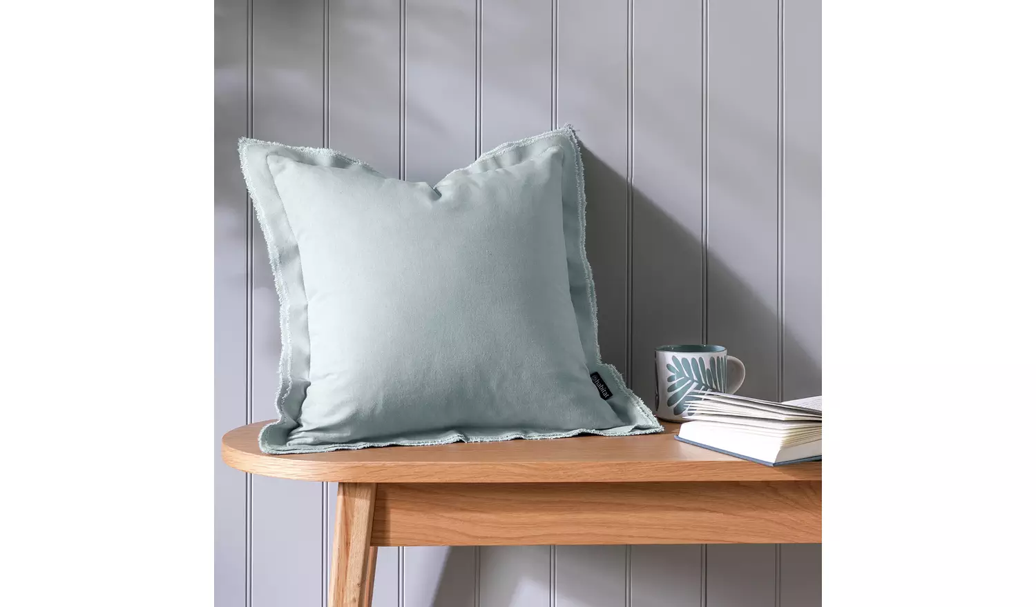 Habitat Triple Ruffle Cushion - Seafoam - 43x43cm