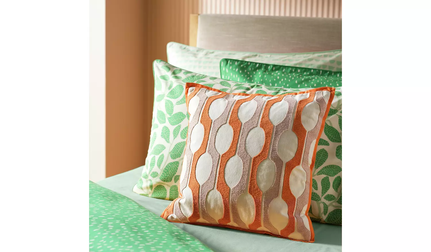 Habitat x Scion Billow Cushion - Orange - 43x43cm