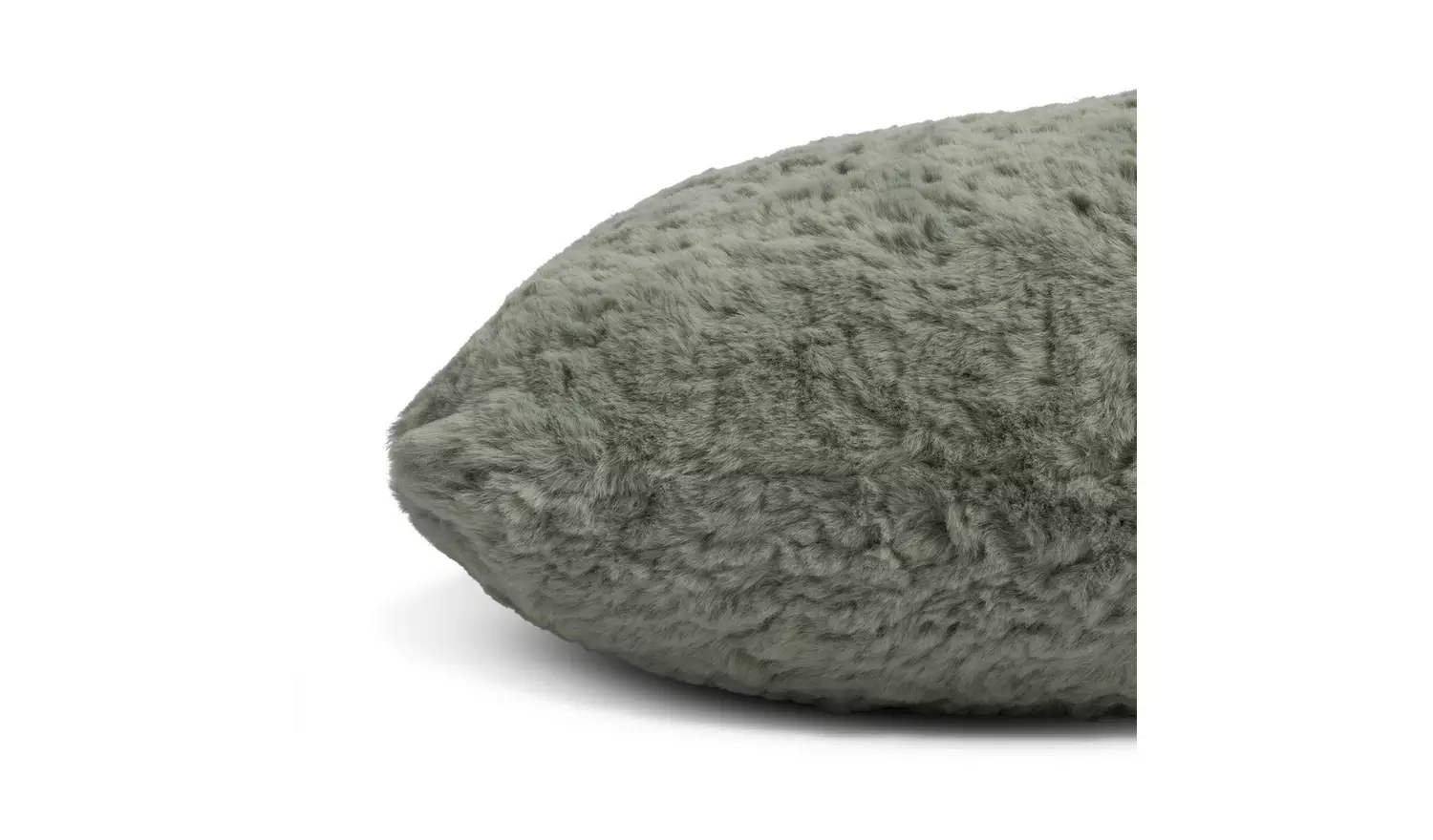Habitat Faux Fur Textured Cushion - Sage - 43x43cm
