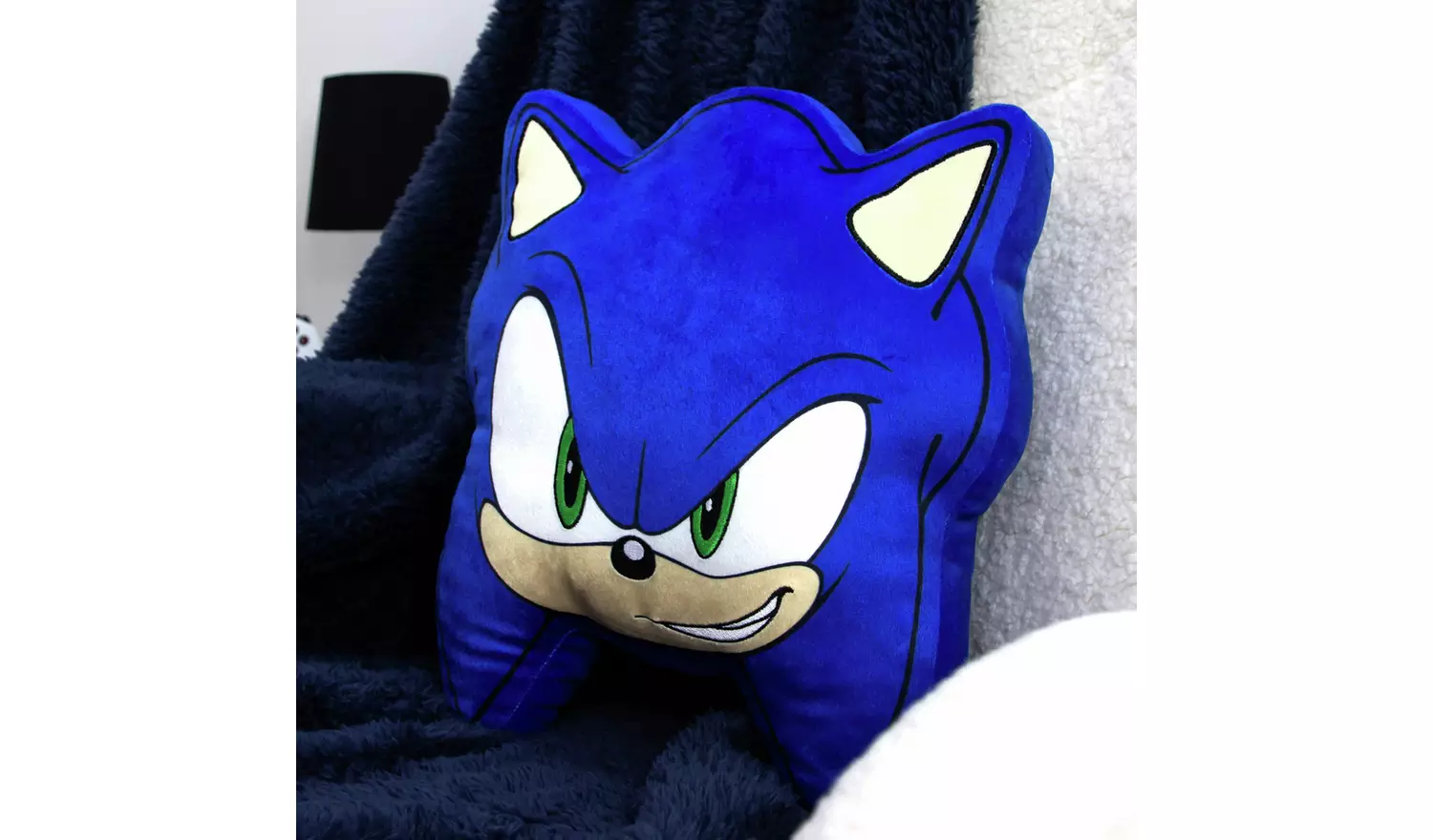 Sonic Shaped Cushion - Blue - 35x35cm