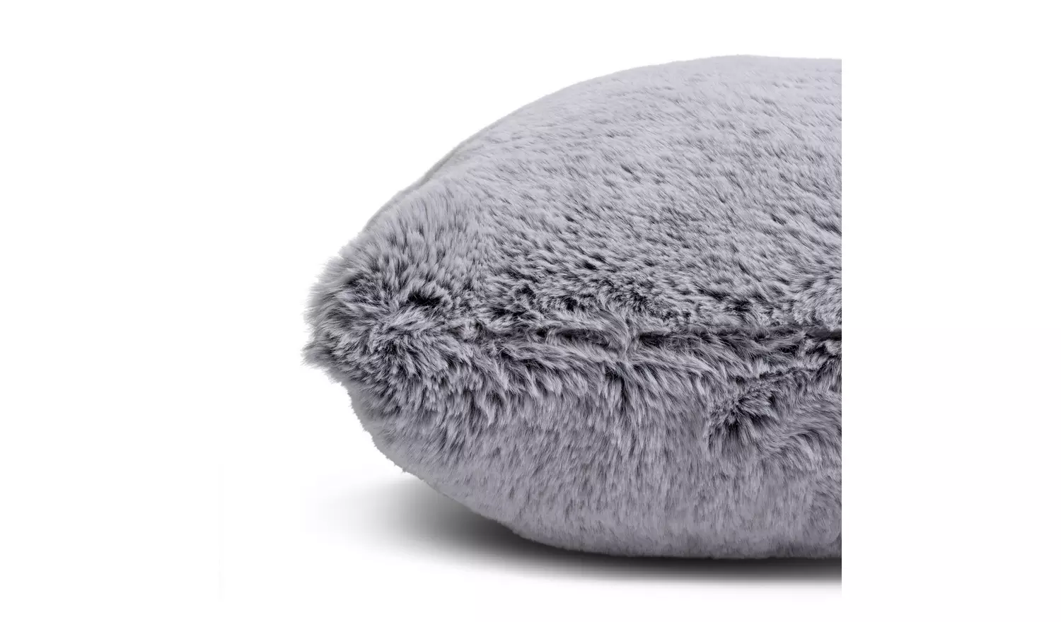 Habitat Faux Fur Tipped Cushion - Charcoal - 43x43cm