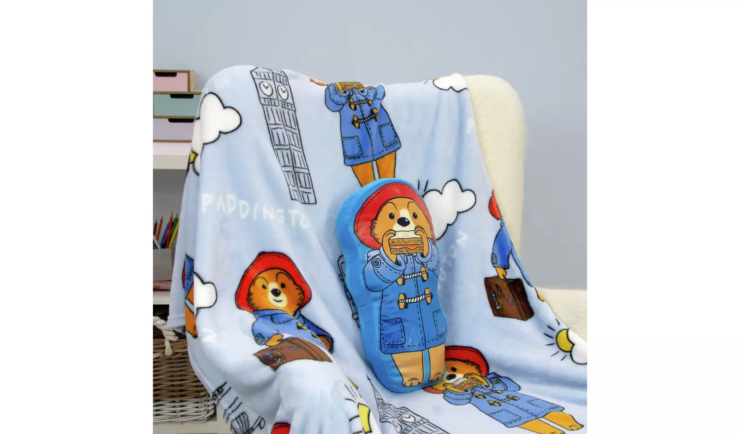 Paddington Shaped Cushion - Blue - 40x30cm