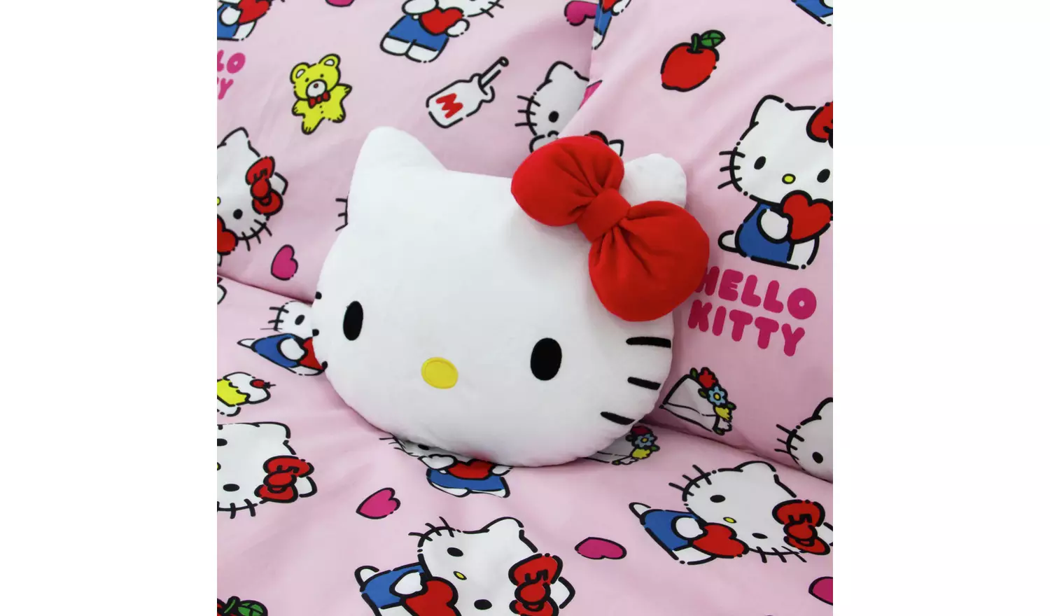 Hello Kitty Shaped Cushion - White - 35x30cm