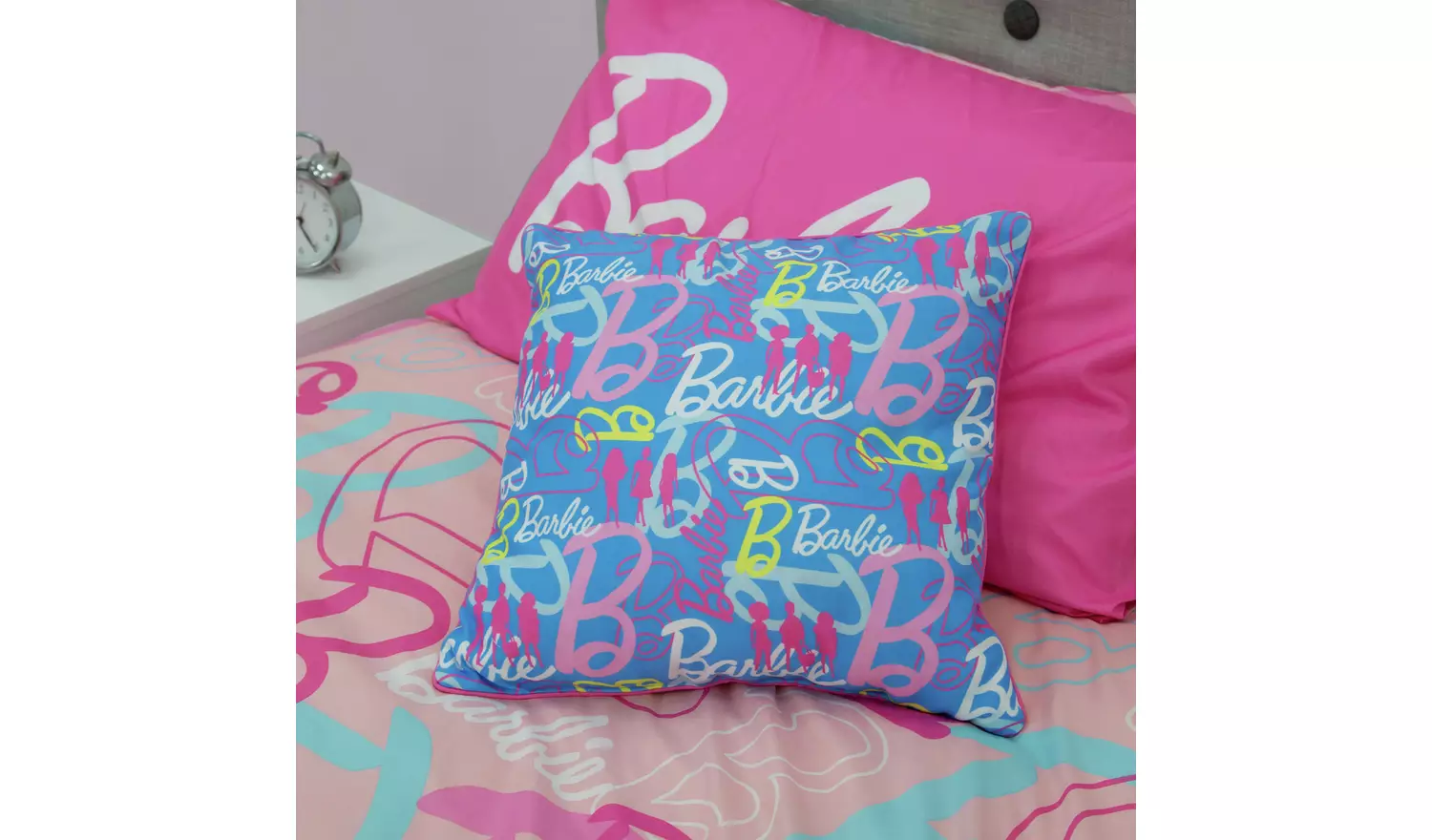 Barbie Figures Printed Cushion - Pink - 40X40cm