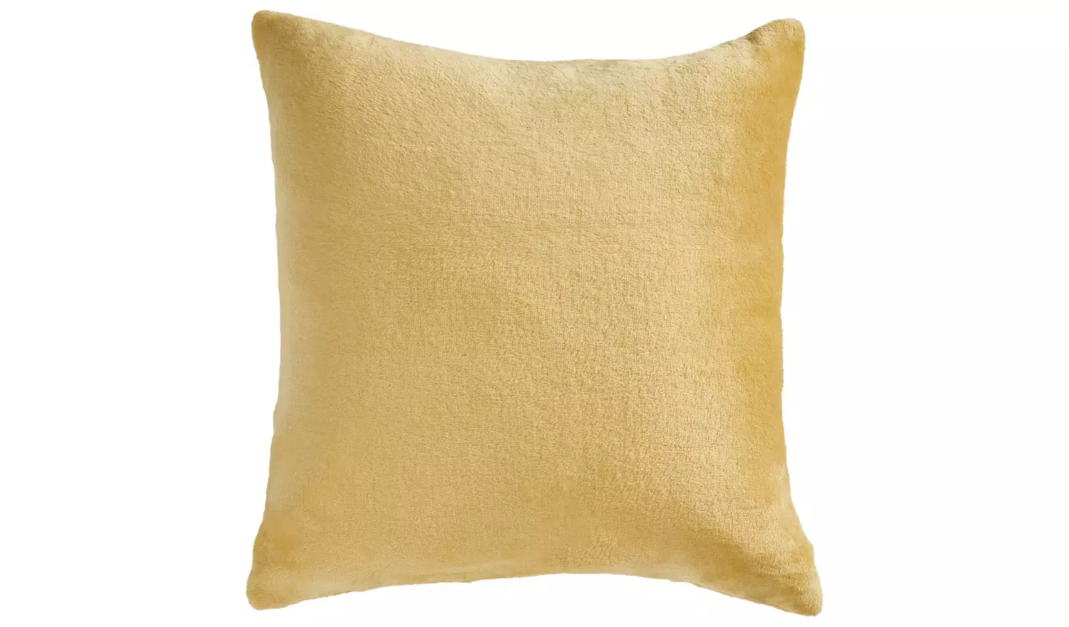 Argos Home Plain Super Soft Fleece Cushion Mustard43x43cm