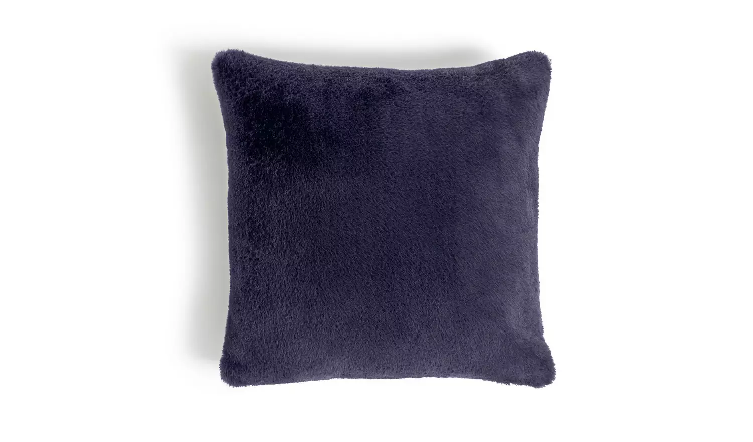 Habitat Plain Faux Fur Cushion - Navy - 43x43cm
