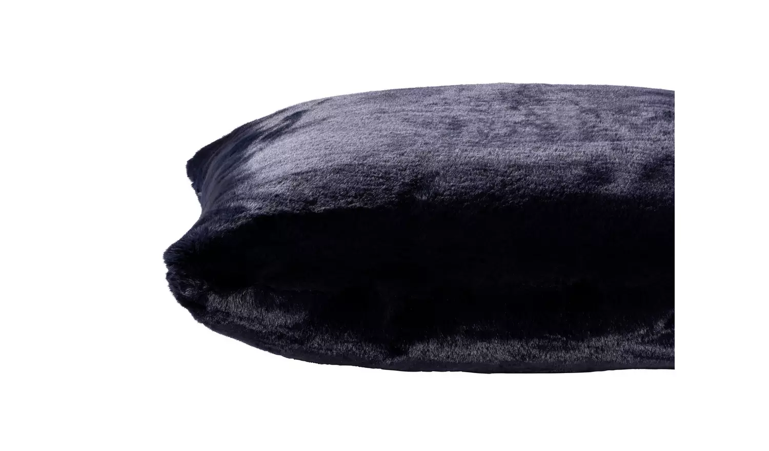 Habitat Plain Faux Fur Cushion - Navy - 43x43cm