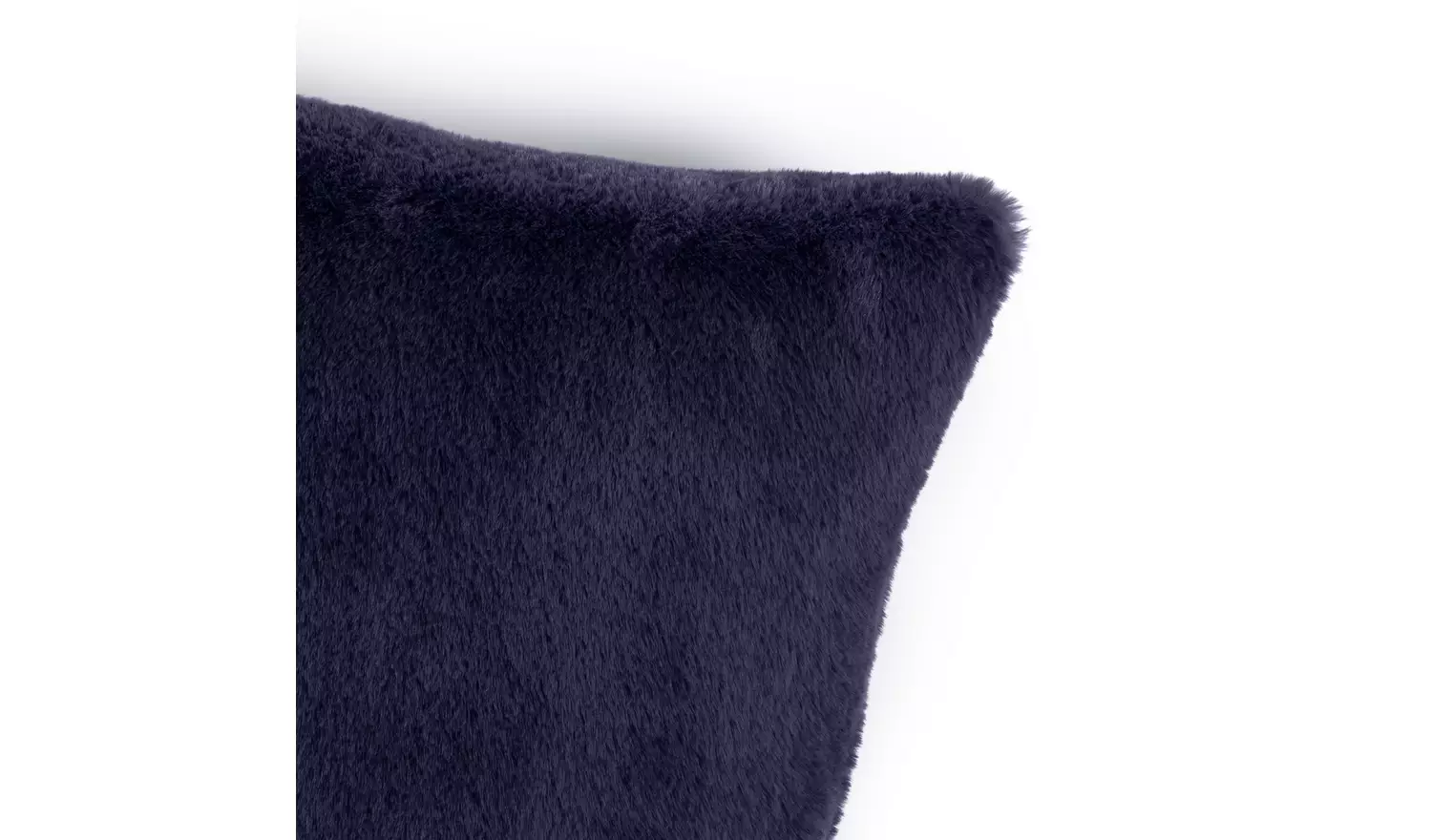 Habitat Plain Faux Fur Cushion - Navy - 43x43cm