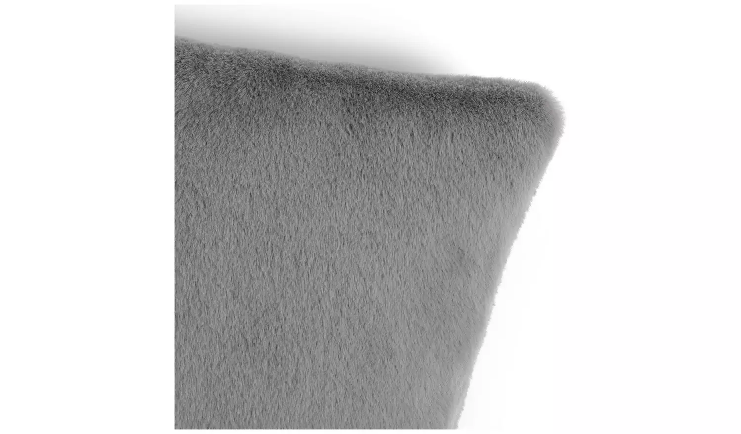 Habitat Plain Faux Fur Cushion - Grey - 43x43cm