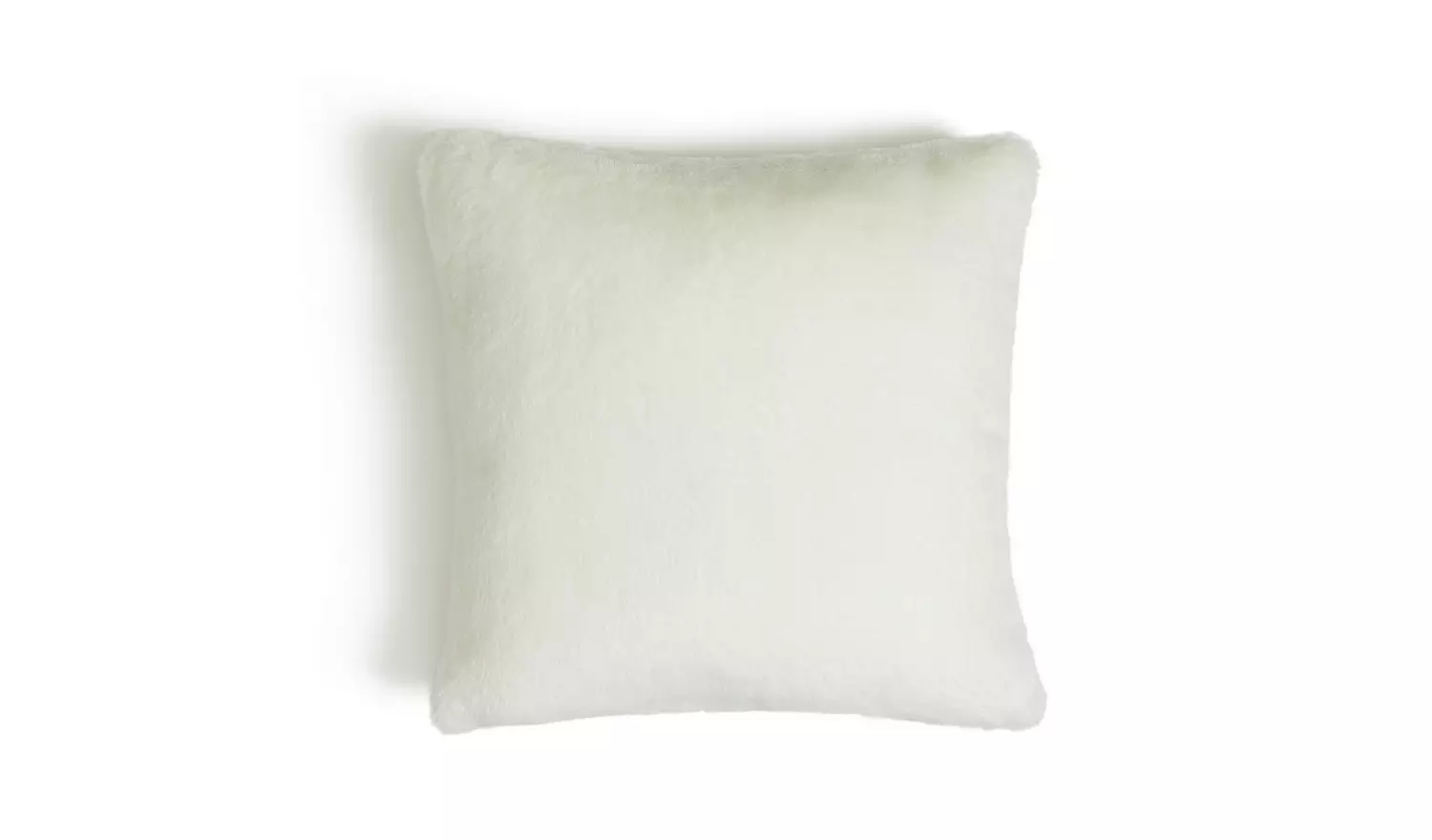 Habitat Plain Faux Fur Cushion - Cream - 43x43cm