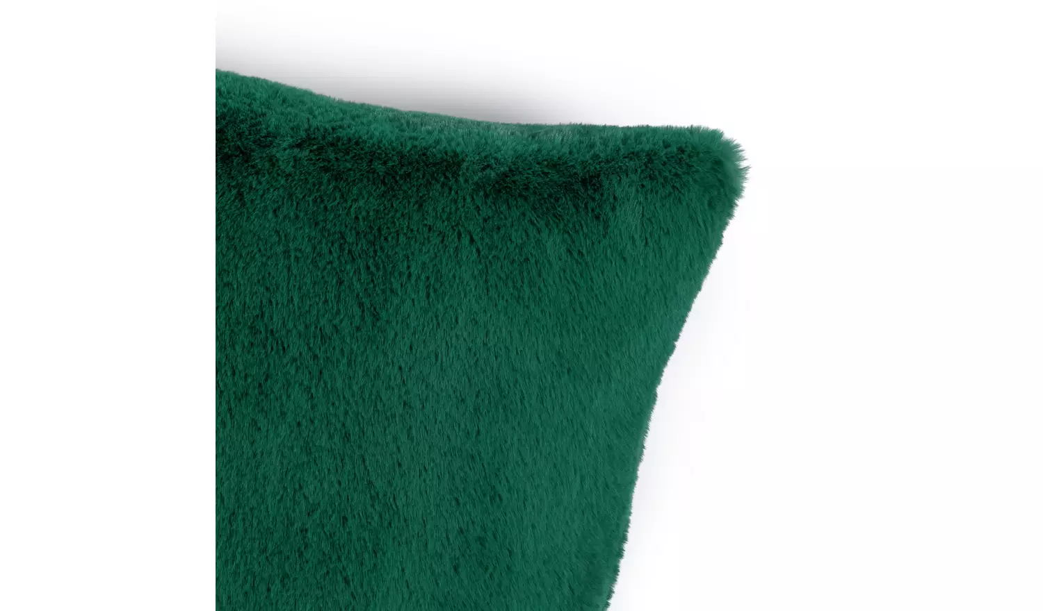 Habitat Plain Faux Fur Cushion - Emerald Green - 43x43cm