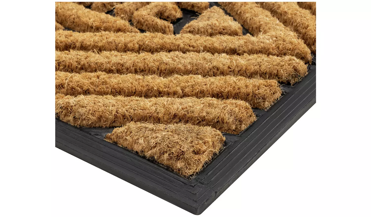 Argos Home Welcome Natural & Black Short Pile Doormat