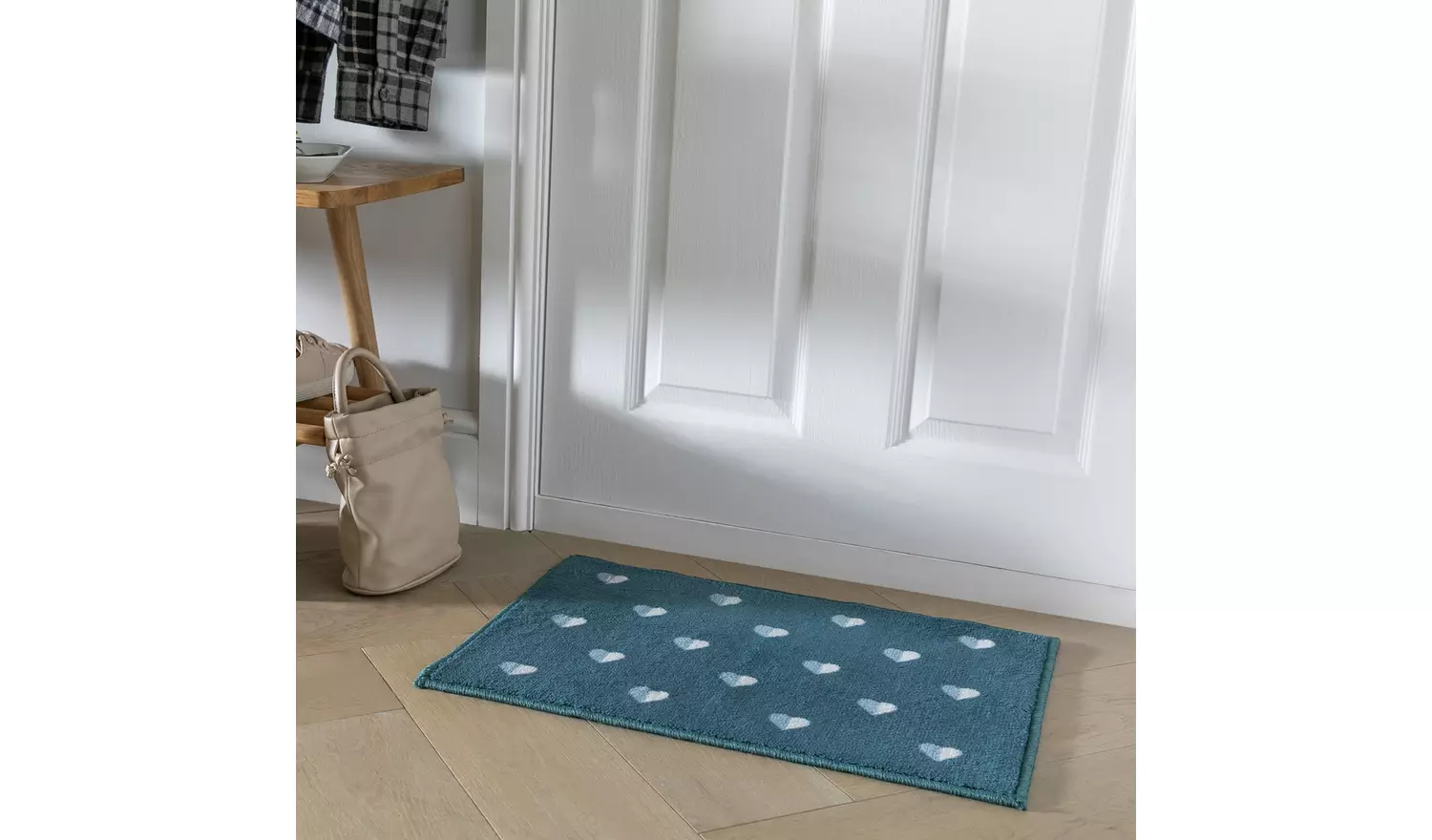 Argos Home Hearts Washable Grey Cut Pile Doormat - 57x40cm