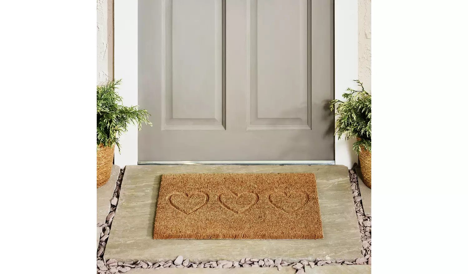 Argos Home Hearts Debossed Coir Mat - 40x60cm