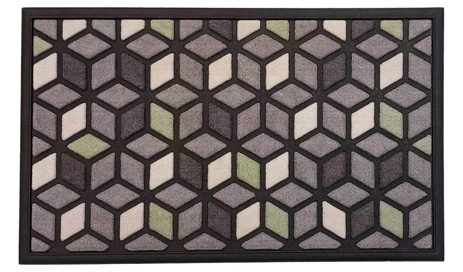 Mighty Mats Scrape & Sorb Geometric Black Cut Pile Doormat