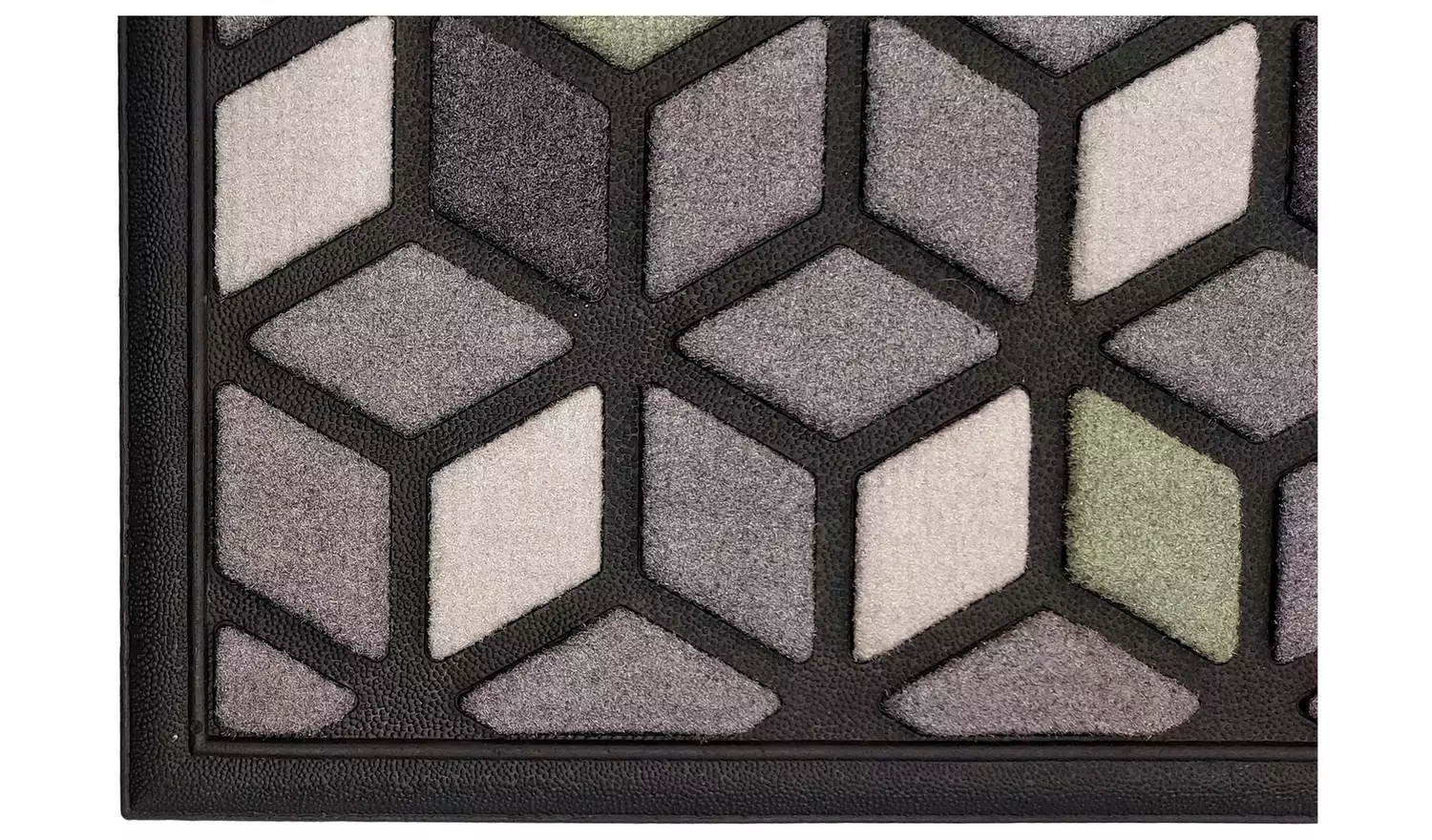 Mighty Mats Scrape & Sorb Geometric Black Cut Pile Doormat