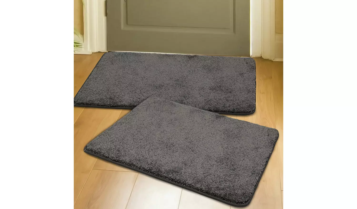 Homemaker Relay Plain Charcoal 2 Pack Short Pile Doormat