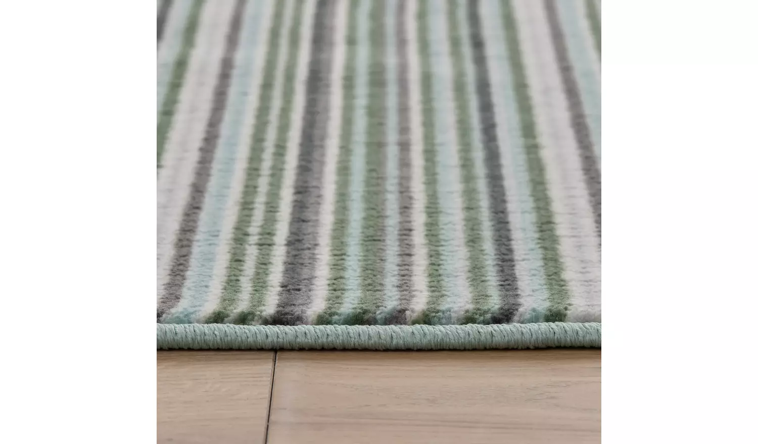 Habitat Skinny Stripe Green Runner & Mat Set - 180x57cm