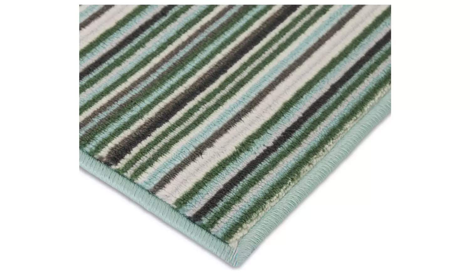 Habitat Skinny Stripe Green Runner & Mat Set - 180x57cm