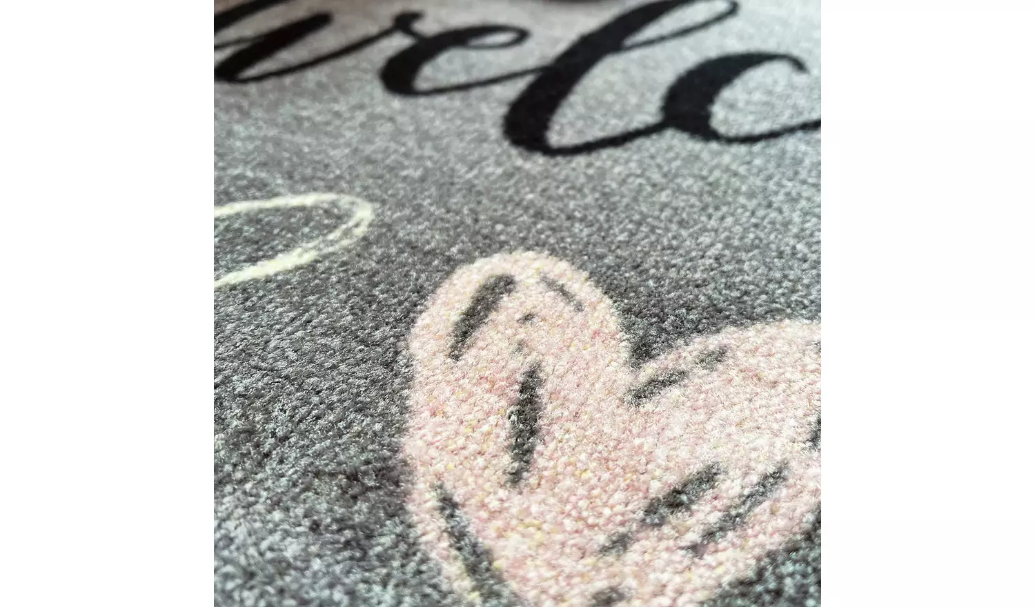My Mats Welcome Grey Hearts Short Pile Doormat - 75x50cm
