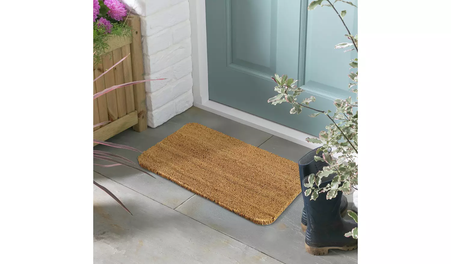 Argos Home Plain Natural Flatweave Doormat - 60x40cm