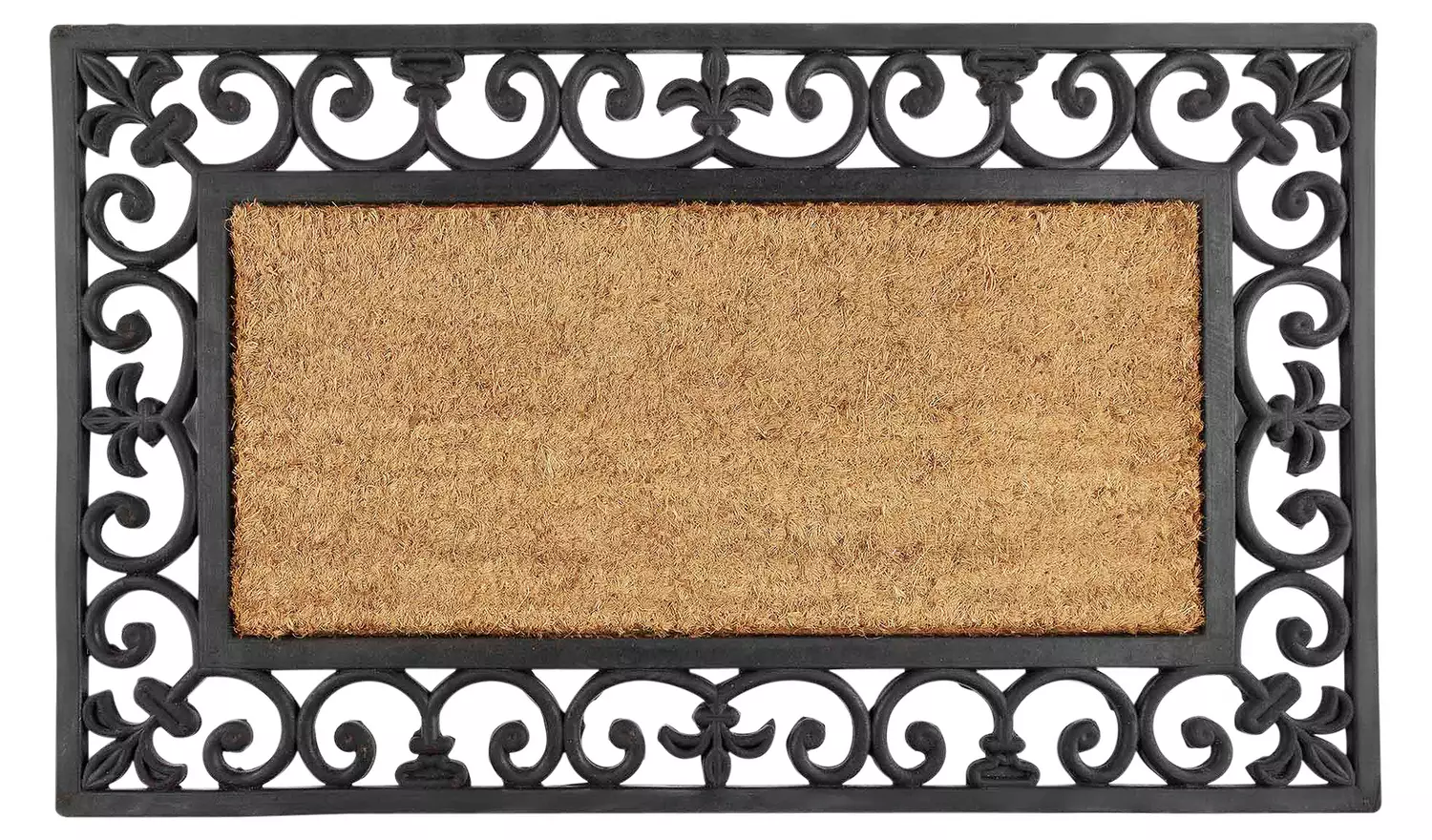 Argos Home Traditional Black & Natural Short Pile Doormat