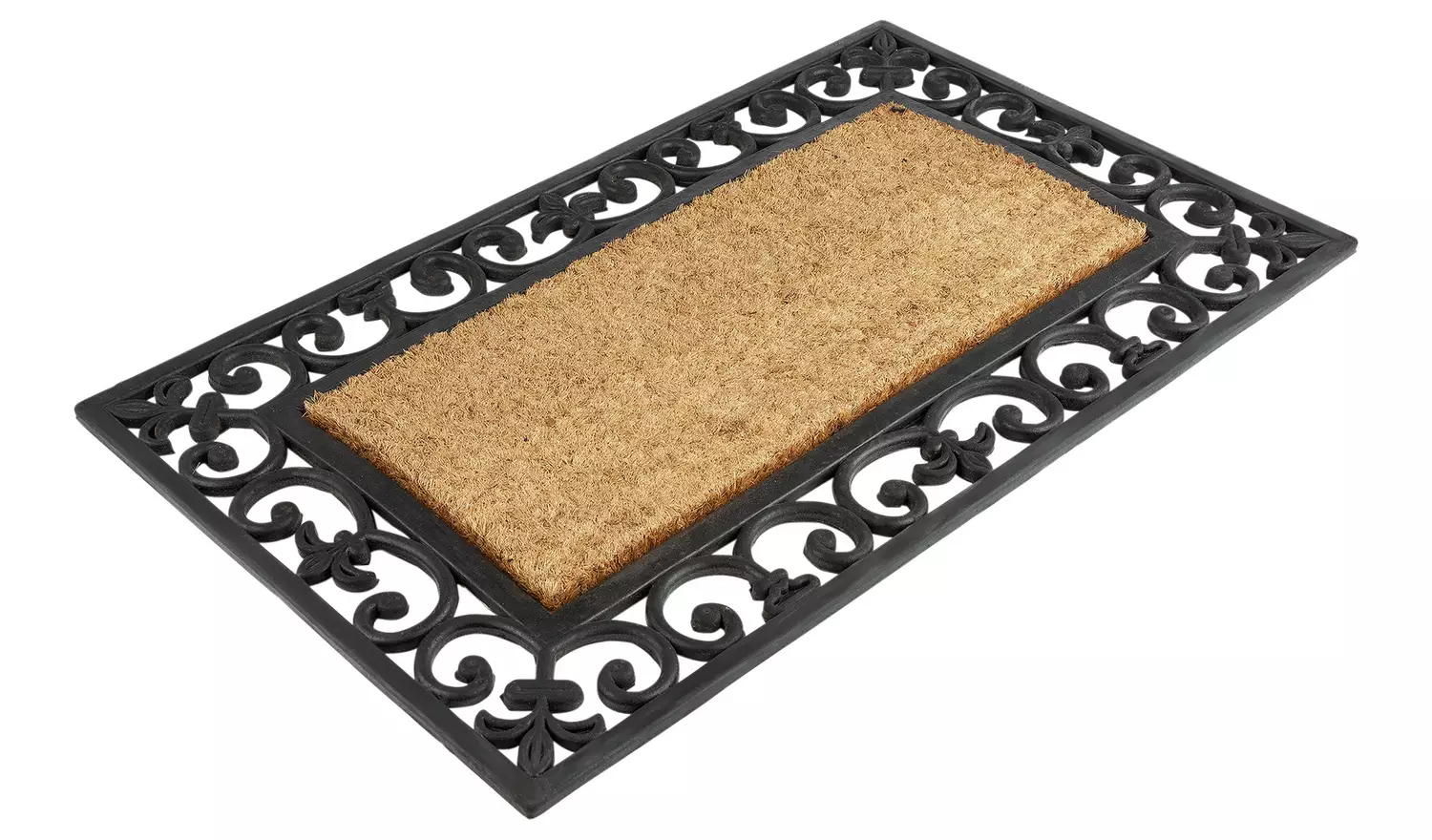 Argos Home Traditional Black & Natural Short Pile Doormat