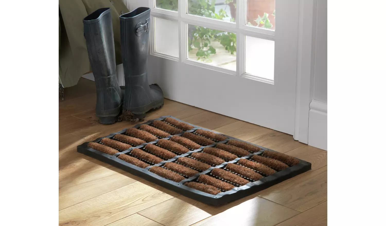 Argos Home Bootscraper Black & Brown Short Pile Doormat