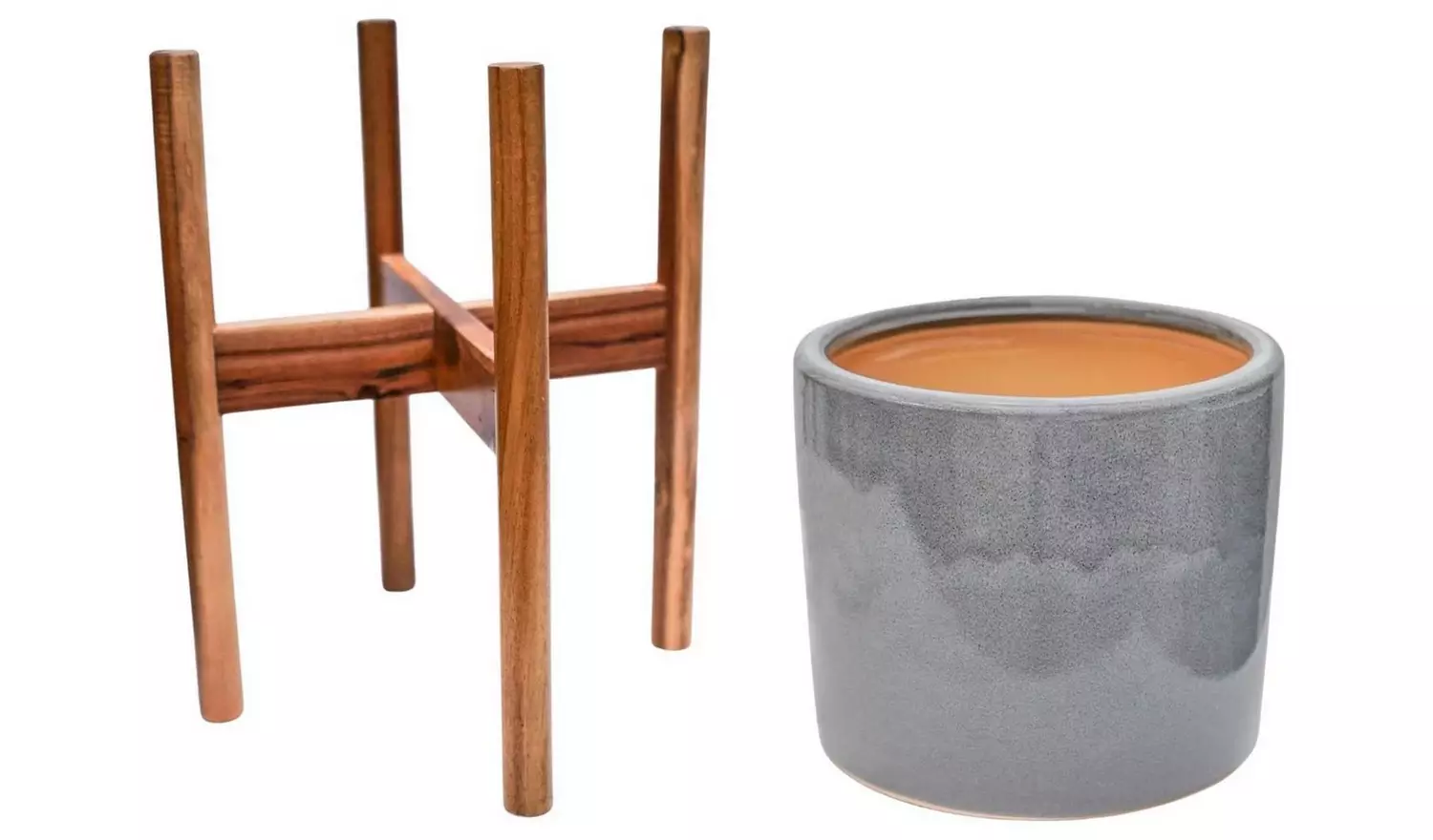 Ivyline Anzio Ceramic Planter - Warm Grey